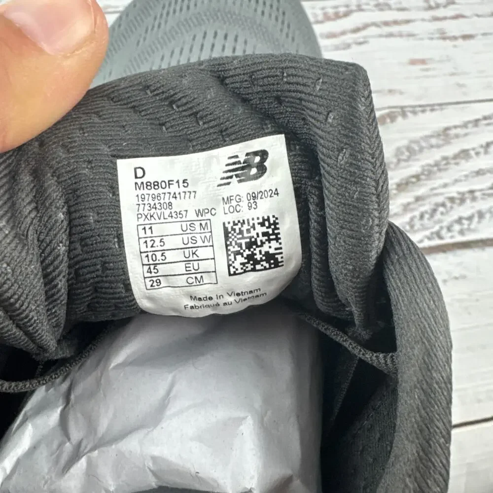 New Balance Fresh Foam X 880F15 Men's 11 D Running Shoes Grey Grey